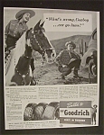 This fine vintage advertisement is in excellent condition but has been trimmed and measures approx. 9 3/4" x 12 1/4". This Goodrich vintage ad depicts a woman on a horse laughing at a man ch...