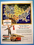 This fine vintage advertisement for a 1949 ad for National Trailways Bus System is in excellent condition. This vintage bus lines magazine advertisement measures approx. 10 x 13 3/4 and is suitable fo...