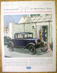 This fine vintage advertisement for a 1930 ad for Ford is in very good condition but is slightly yellowed and measures approx. 10 1/2" x 13 1/2". This magazine advertisement is suitable for ...