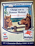 This fine vintage advertisement for a 1943 ad for Mobilgas is in very good condition but is yellowed. This vintage Gas magazine ad measures approx. 10" x 13 3/4" and this advertisement is su...
