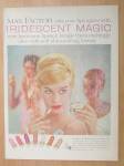This fine vintage advertisement for a 1959 ad for Max Factor Iridescent Magic Lipstick is in very good condition. This vintage magazine ad measures approx. 10 1/4 x 13 3/4. This vintage advertisement ...