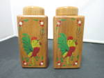 Vintage Rooster Salt and Pepper Shakers Japan Wood Painted 1950s. These shakers are in wonderful condition. Look just displayed, never used. Paint is excellent. Marked on bottom, Japan.<BR><BR>Height ...
