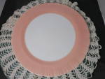 Macbeth Evans Cremax 12 inch pink white milk glass cake plate. Awesome cake plate with no chips and no cracks and excellent used condition. Just as pictures.<BR><BR>Please ask any questions.<BR><BR>Pl...