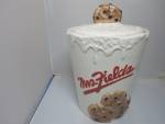 Vintage Mrs. Fields Cookie Jar Cookies and Milk. This is awesome a big tall glass of milk with cookies jar. No makers marking. Once had a paper label, which is no longer on the bottom, just part of th...