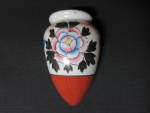 Wall Pocket Vase Hand Painted Made in Japan Floral.<BR><BR>Lovely floral wall pocket. There is a hole on the backside to hang on wall. Will hold water,  dried or plastic flowers. Marked on backside wi...