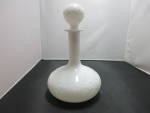Victorian Blown Milk Glass Bottle with Milk Glass Stopper Apothecary or Barber. Maker unknown.<BR><BR>This is lovely with no chips and no cracks. Embossed design has traces of green paint remaining. A...