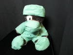Build A Bear Dog Doctor Scrubs. Cute dog. Height 11 2/ inch. Wearing Doctor Scrubs. This dog was made from the online Build A Bear Site. Interesting tag also says if lost return to Build A Bear with t...