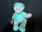 Build A Bear Workshop Bear Doctor Scrubs.    This Bear was made from the online Build A Bear Site.  Tagged Build A Bear Workshop. Scrubs outfit includes hat face mask shirt pants shoes and X-ray pictu...
