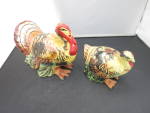 Vintage Turkey Salt and Pepper Shakers Japan Label. Tom Turkey Gobbler measures  height 5 inch length 5 1/2 inch Width 3 1/4 inch. Tom does not have any chips cracks or crazing but, he does have some ...