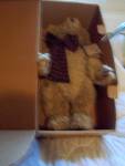 Boyds Bear Roosevelt P. Bearington mint in his box with his tags.  He is a wonderful 16 inch tall, jointed mohair bear with his bow still around his neck. The tag and box are marked Limited Edition #3...