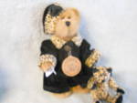 Boyd's bear set Bailey and Fred with the tags marked 1990-99. She is an adorable 8 inch tall, jointed, fluffy brown bear with her jointed, speckled bear on a leash wearing a bow tie. Bailey is dressed...