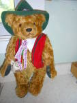 Hermann Octoberfest October Fest Teddy Bear made for the 75th birthday of Rolf G Hermann. He is mint with his tags and beer stein. He is 17 inches tall and jointed with felt paws, beautiful mohair dre...