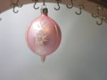 Japan Blown Glass Christmas Tree Ornament Circa 1930s. Beautifully hand painted with different tones of pink and white. In very good condition Slight Use Paint Wear. Height 3 1/4 inch X Diameter 2 inc...