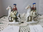 Hadson Made in Occupied Japan Horse and Rider Figurine Choice. They are both marked Hadson Made in Occupied Japan, Occupied Japan was circa 1945 to 1952. <BR><BR>They are choice of figurine for the pr...