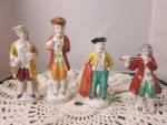 Japan and Occupied Japan Colonial Man Figurine Choice Musician Courting Musician etc. These are wonderful figurines, all hand painted and  of the 4 figurines are stamped on bottom, Made in Occupied Ja...