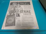 Lucky Strike tobacco advertising sheet for the R.A. Patterson Tobacco co. of Richmond, VA. from the Saturday Evening post guessed to be from the 1940's. It does have some edge damage but is a great pi...