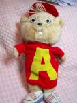 Great Alvin The Chipmunk tagged 1983. Made for CBS Toys by Bagdasaran Products. Made in Korea. He is all original with his red cap and red felt shirt with the big yellow A. He is 11 1/2 inches tall, s...