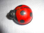 Tin toy lady bug in red with black marked Lehmann, Lili 901 D Patent Western Germany. A nice Friction action toy on wheels. So cute and does have a blemish on the top and a spot on the bottom.This lad...
