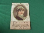   1896 Hoods Sarsaparilla Adver. Calendar Old Advertisement Calendar for Hoods Sarsaparilla dated 1896 with the center showing a Portrait of a Young Lady. Calendar is complete but the left portion o...