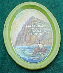 Small Oval Advertisement Tray for Prudential.  Center says "The Prudential-Has the Strength of Gibraltar" Measures close to 3 1/2" in length.  Overall good/very good condition with some...