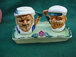 3 Pc. Occupied Japan Figural S&P Set consisting of the Figural S&P and it's Undertray.  Underside of the Shakers have a paper label that says Japan and the underside of the Tray say Made in Occupied J...