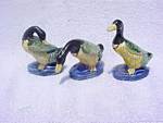 Set of (3) Ducks marked on the underside Made in Occupied Japan.  These measure about 3" in height and all are in excellent condition.  Would make a fine addition to your Duck or Occupied Japan c...