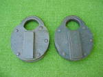 Matching Pair of early Brass Locks.  Marked at the top of the Lock portion J.H.W. Climax Conewark, N.J. U.S.A. No key(s) to these Locks.  The side of one has a slight indentation.  With a good cleanin...