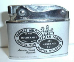 Old Warco Flat Advertising Lighter. Nice spark. Fine scratches. ADD $5.00 FOR SHIPPING IN THE U.S.A.