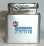 Colbri Gas Advertising lighter for Montgomery Ward AC (Company has gone out of buisness). Nice spark. Needs Butane. Fine scratches and tiny nicks.