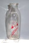 OLD NETHERLAND MILK BOTTLE DECAL SAYS: NETHERLAND EMBOSSED ON THE BOTTOM SIDES ASY: ONE QUART LIQUID - MTC - REGISTERED - SEALED II. BOTTOM EMBOSSED E 45 1. NEEDS A GOOD CLEANING. THERE USE TO BE A NE...