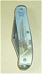 KNIFE EMPIRE STATE BLDG. & WASHINGTON BRIDGE. USA. MEASURES 5 1/4L X 1/2W INCHES OPENED. 3 INCHES CLOSED. NEVER SHARPENED. $4.00 SHIPPED INSURED IN THE U.S.