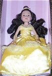 Madame Alexander 9 inch vinyl 2003 Belle doll, Princess from Disney version of Beauty and the Beast has long curly black rooted hair and painted brown eyes. She is wearing a long yellow dress, a match...