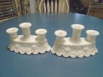 Westmoreland Paneled Grape Milk Glass 3 Candles Holders Set of 2 - This is for a pair of milk glass paneled grape candle holders each holding 3 candles. They are beautiful and in mint condition. The s...