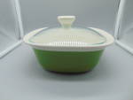 Corning Ware Etch Green 1.5 qt Covered Casserole. This is 8.5 in. square by 3 in. deep. It is covered and mint. Please read the picture of the backstamp for more details.  