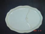 This is a beautiful used, mint condition 12.5 in. x 9 in. oval platter from Princess House in the Pavillion pattern. <BR><BR>Circa: 2004<BR>Origin: China<BR>Condition: Used mint