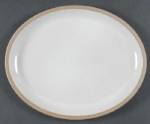 A 12 in. oval platter from Wedgwood Midwinter in the Natural pattern.This piece can be used with any of the patterns in this same off white center and light brown trim. (As in Braid, Marin, etc.)<BR><...