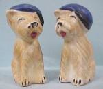 Occupied Japan terriers with hats salt & pepper set, 2 3/4" high, excellent condition.