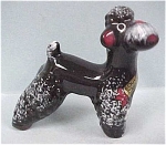 1950s Redware Black Poodle, 2 1/4" high.  Decal on chest "Souvenir of Binghamton, NY", excellent condition. <BR>