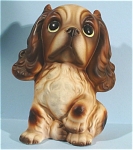 1960s/1970s Japan Ceramic Big Eye Spaniel Puppy, 5" high.  Three teeny cold paint chips on paws, otherwise excellent condition. 