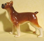 1950s/1960s Miniature Bone China Boxer Dog, 2 1/4" high, excellent condition.