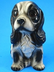 1960s Japan Ceramic Big Eye Cocker Spaniel, 5" high.  Cold painted, 5-6 teeny paint rubs, no chips or damage. 