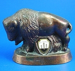 1960s Pot Metal Oklahoma Souvenir Bison, marked Japan, 2" high.  Light finish wear, otherwise excellent condition. 