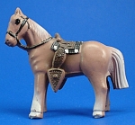 1940s/1950s Miniature Painted Metal Western Horse, 2" high, marked Japan, excellent connection. 