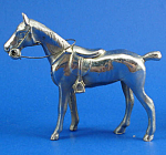 1940s Miniature Metal Horse, 2 3/8" high.  Marked Japan, excellent condition. 