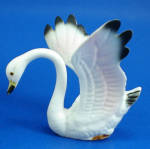 Delicate Miniature Bone China Swan, 2 3/8" high, excellent condition. 