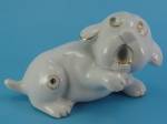 Vintage Japan Porcelain Scared Puppy Dog, 2 3/8" high.  Factory Flaw speck on pottery stuck on foot, otherwise, excellent condition. 