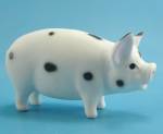 Miniature Japan Bone China Spotted Pig, 1 1/8" high, matte finish, excellent condition. 