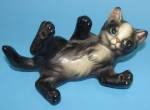 Japan Ceramic Playing Kitten on Back, 2 3/8" high x 5" long, excellent condition. 