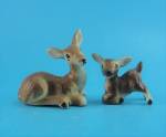 Bone China Japan Matte Lying Doe and Fawn. Mom 1 3/8" excellent condition. 