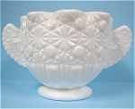 Milk Glass Daisy Button Sugar Bowl, 2 3/4" high, unmarked, excellent condition.  Included is a matching creamer with broken/glued foot. <BR>